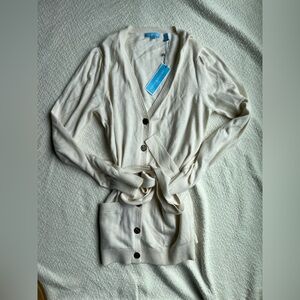NWT Draper James Cream Belted Cardigan | Wool & Cashmere Blend